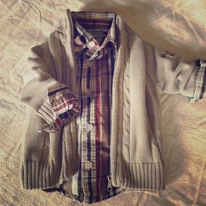 Calvin Klein button down & zip up sweater set
